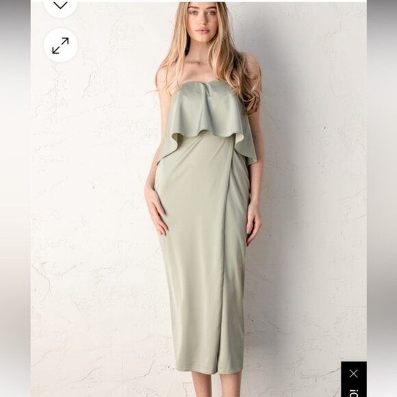 Lulus Class + Charisma Sage Dress - Picture 1 of 4